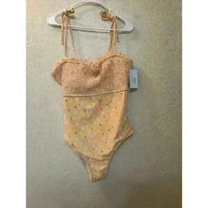 NWT Jaybird Co Yellow Floral‎ One Piece Plus Size Swimsuit 1X